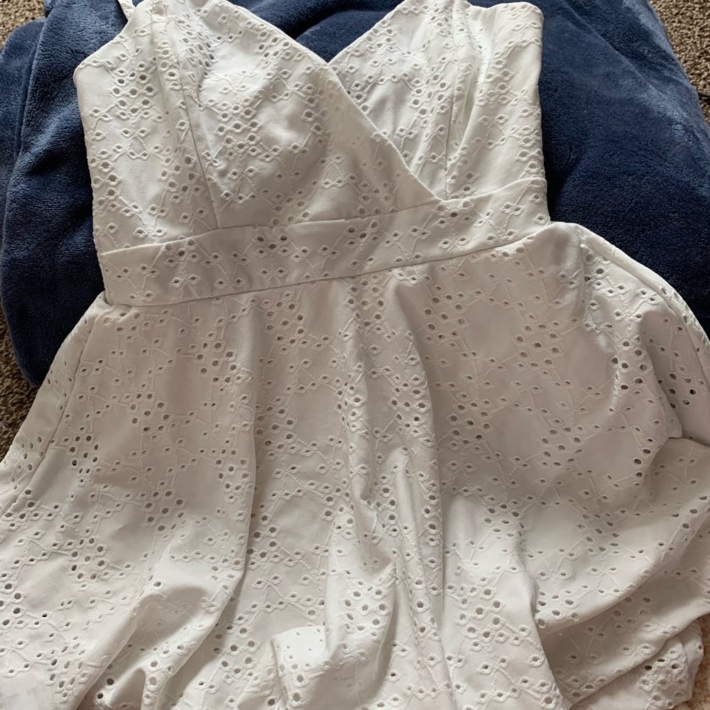 White spaghetti strap romper